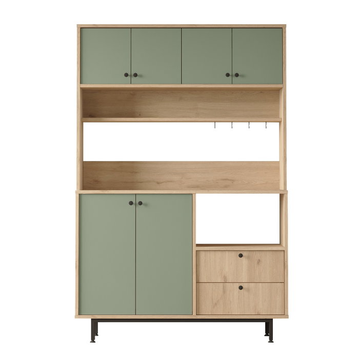 Hanah Home Armario Multiusos RE5-SY Roble y Verde Hanah Home Armario Multiusos RE5-SY Roble y Verde